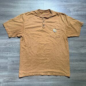 Carhartt Men's Logo Pocket Henley T-Shirt - Brown